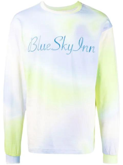 tie-dye embroidered-logo T-shirt by BLUE SKY INN