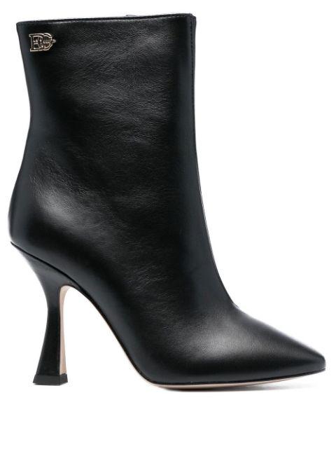 100mm leather ankle boots by BLUGIRL