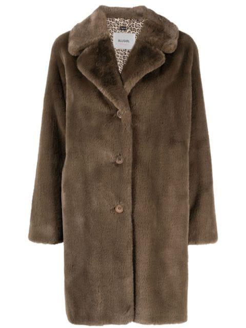 faux-fur single-breasted coat by BLUGIRL