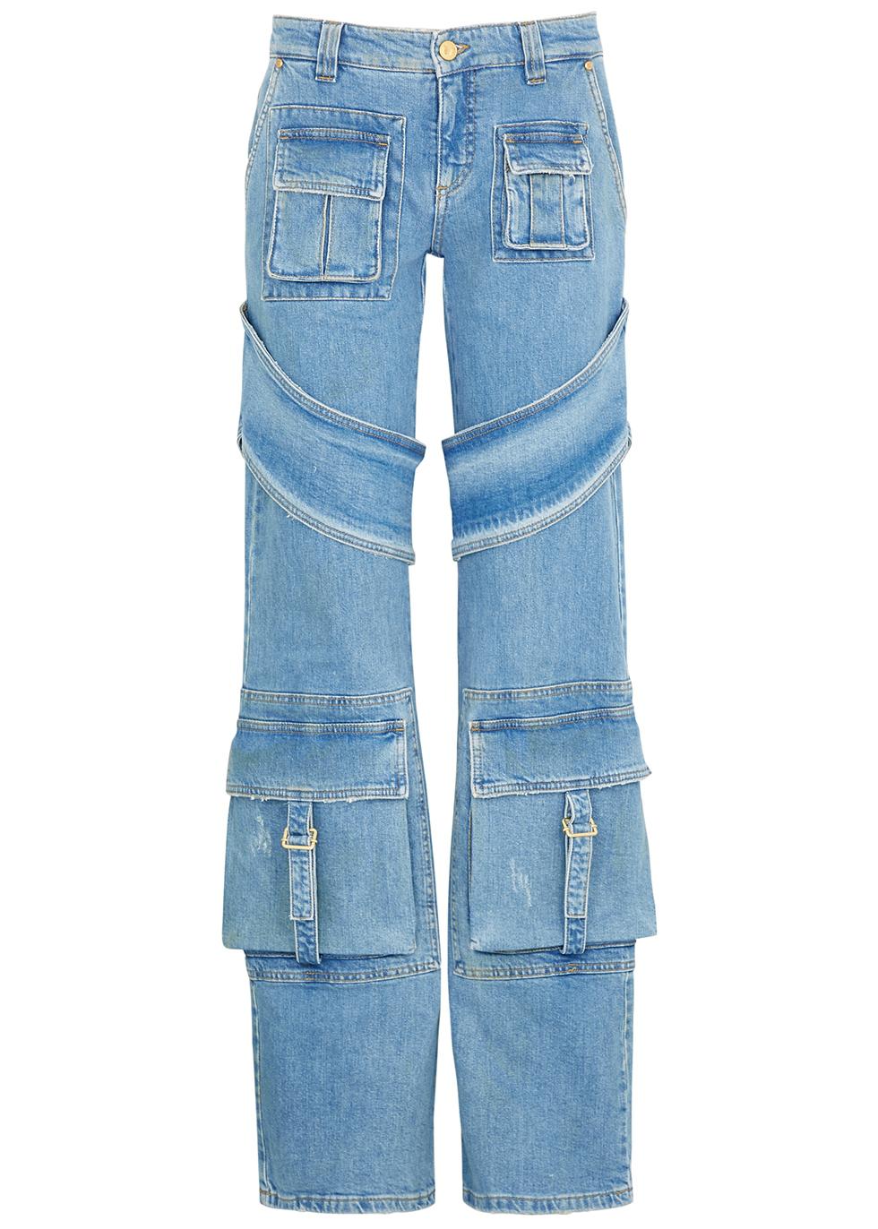 Straight-leg distressed cargo jeans by BLUMARINE