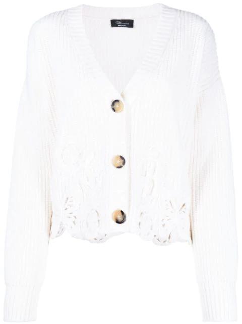 butterfly embroidered knit cardigan by BLUMARINE