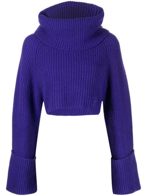 roll neck cropped jumper by BLUMARINE