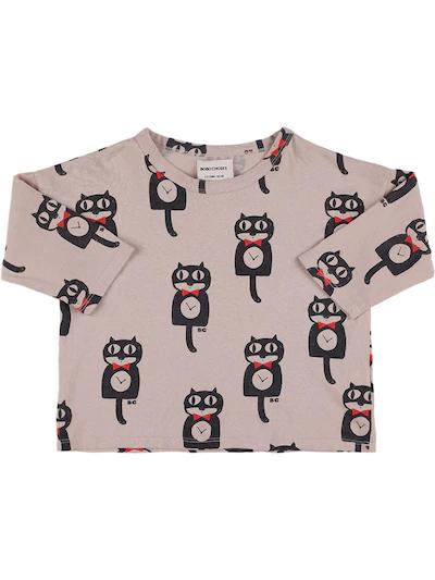 Cat print organic cotton t-shirt by BOBO CHOSES