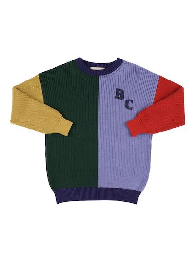 Color block cotton knit sweater by BOBO CHOSES