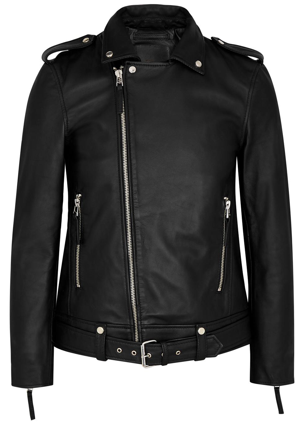 Voyager black leather biker jacket by BODA SKINS