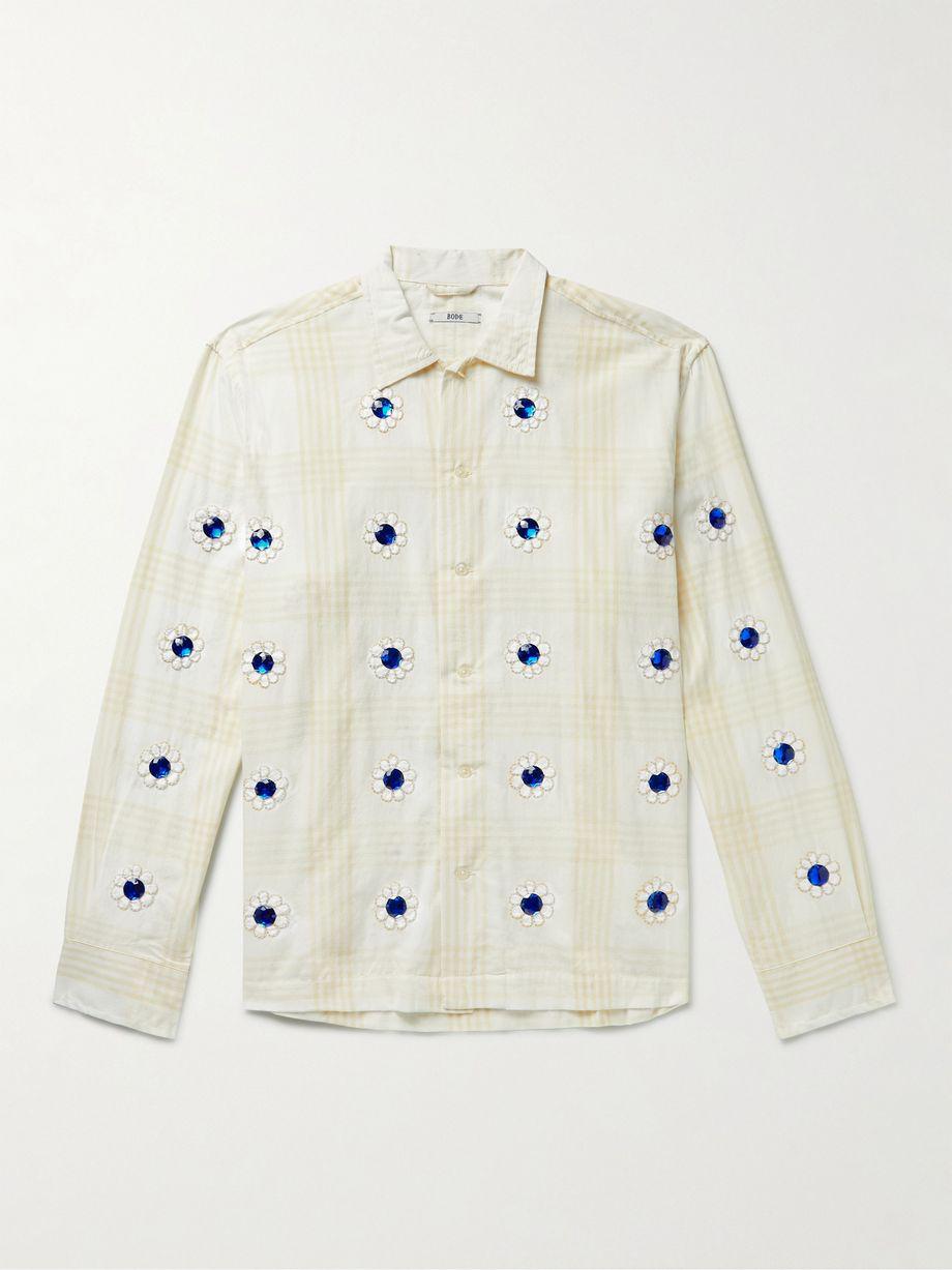 Embellished Madras-Checked Cotton Shirt by BODE