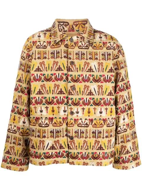 embroidered button-up jacket by BODE