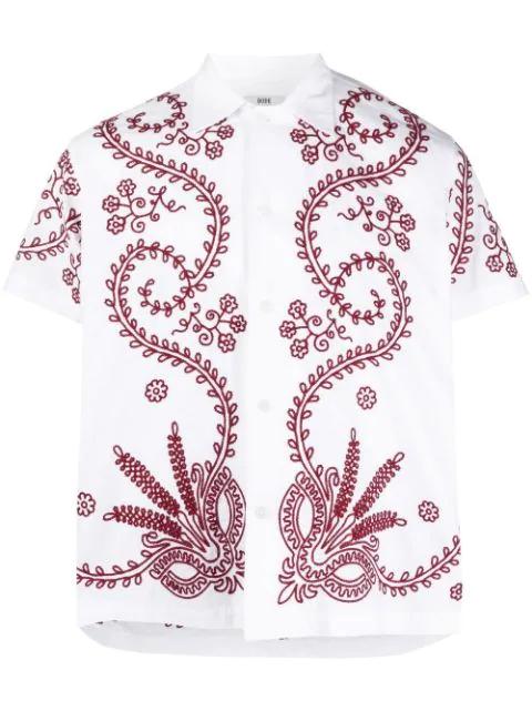embroidered button-up shirt by BODE