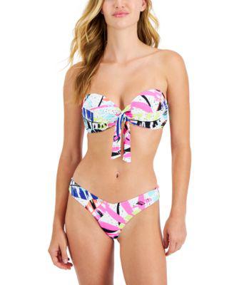 Juniors' Leaf-Print Bandeau Bikini Top & Matching Bottoms by BODY GLOVE