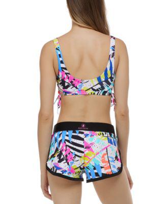 Juniors' Leaf-Print Bikini Top & Swim Shorts by BODY GLOVE
