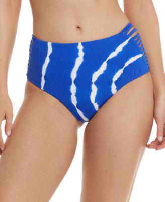 Juniors' Tie-Dyed Strappy High-Waist Bikini Bottoms by BODY GLOVE