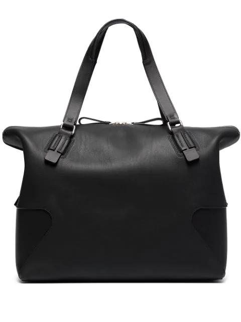 zip-fastening leather holdall bag by BONASTRE