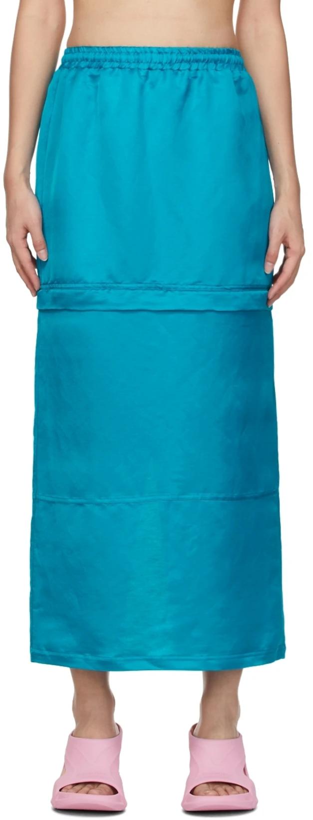 Blue Two-Way Zip Skirt by BONBOM