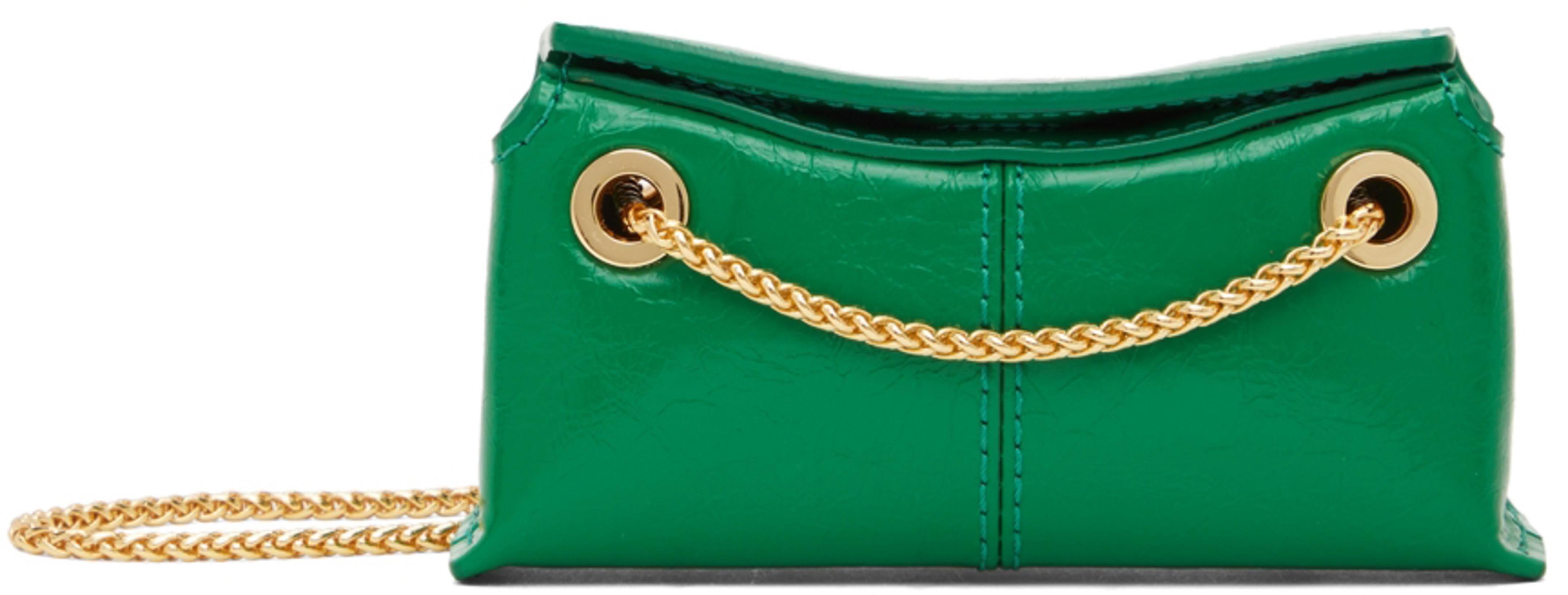 Green The Volon Edition Leather Mini Shoulder Bag by BONBOM