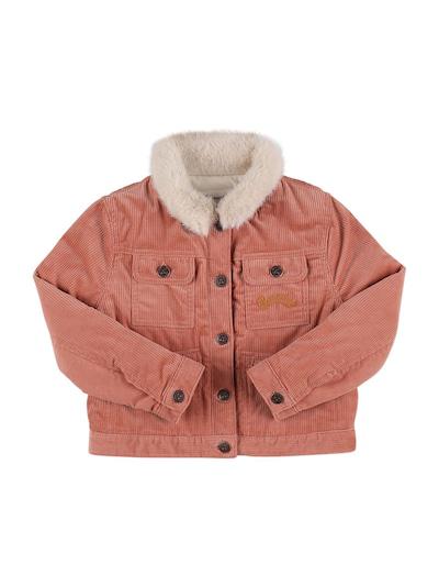 Corduroy jacket w/ faux fur collar by BONPOINT