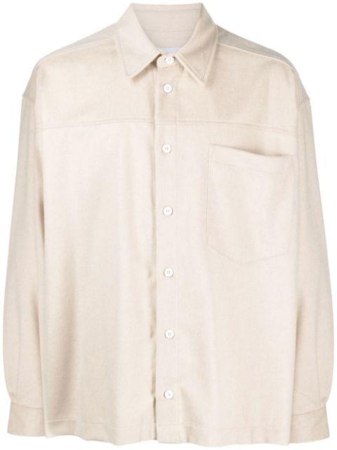 felted long-sleeve shirt jacket by BONSAI