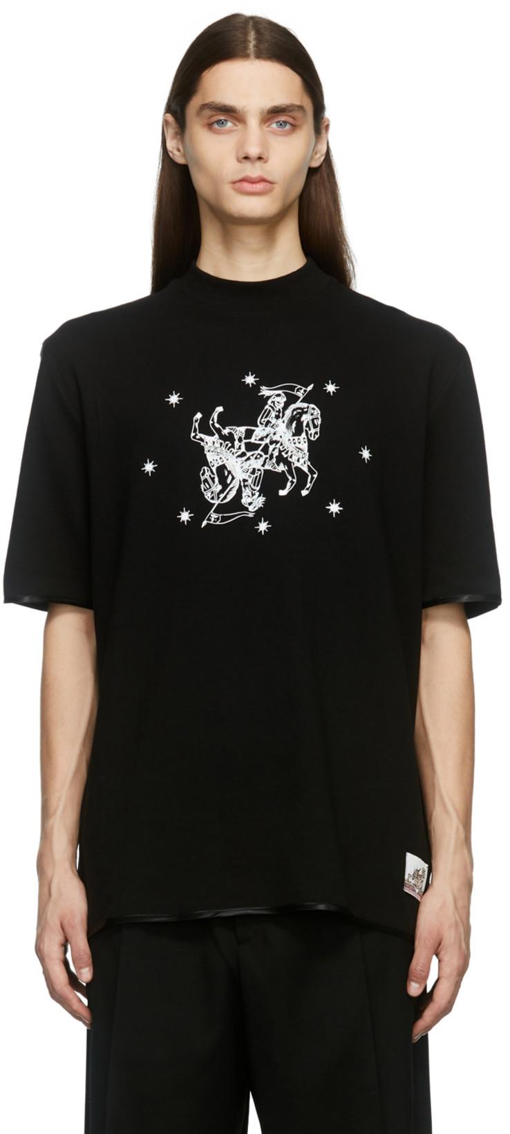 Black French Terry Print T-Shirt by BORAMY VIGUIER