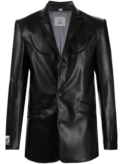faux-leather blazer by BORAMY VIGUIER