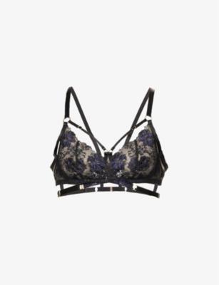 Vita floral-embroidered stretch-woven wrap bra by BORDELLE