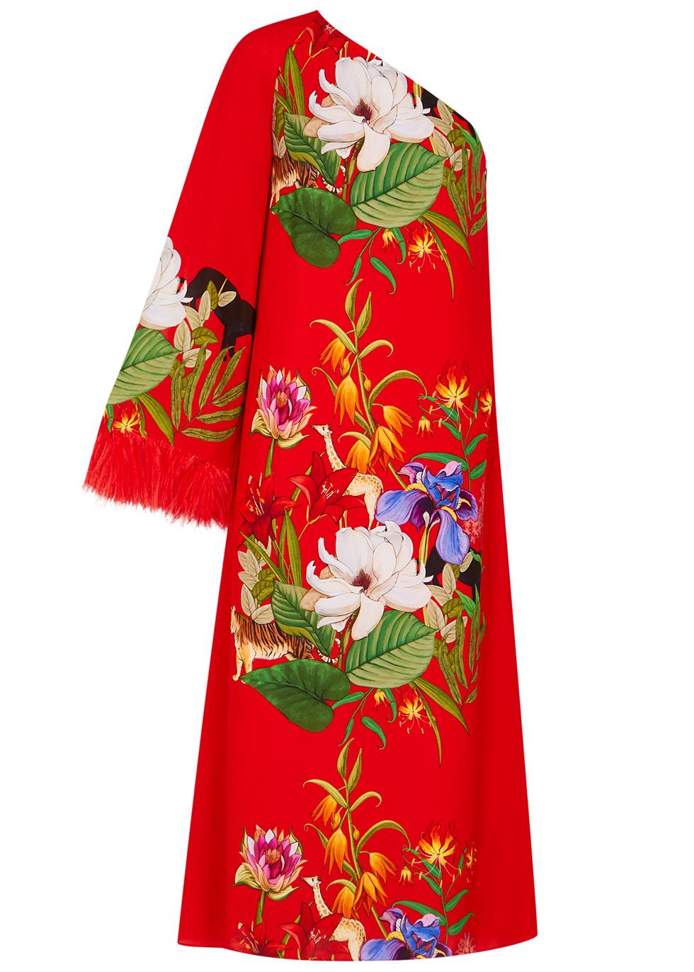 Aubrey one-shoulder floral-print dress by BORGO DE NOR