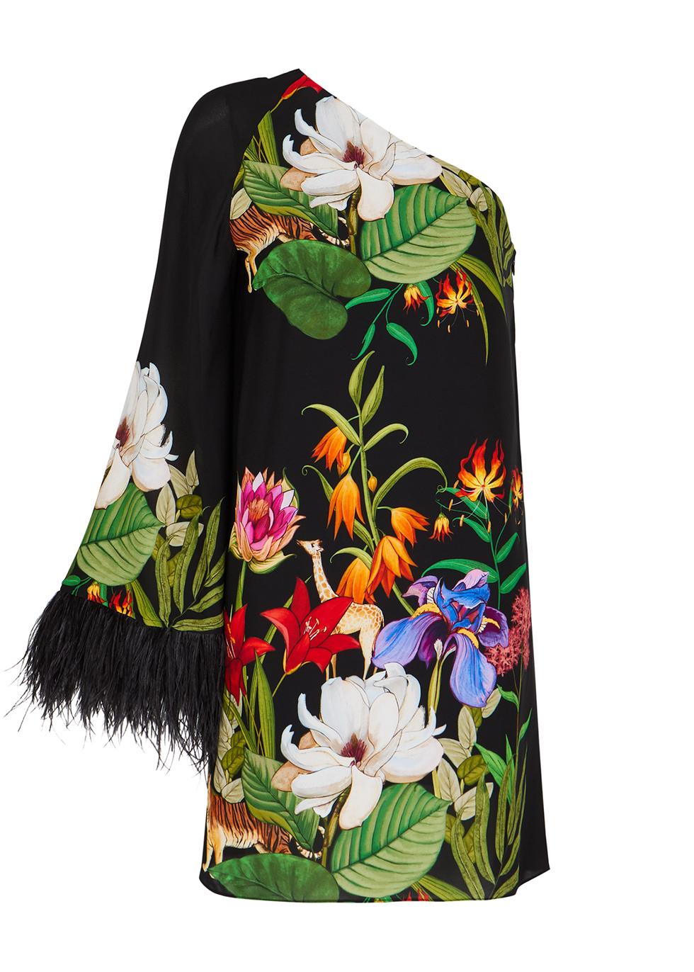 Vida one-shoulder floral-print mini dress by BORGO DE NOR