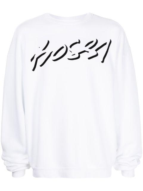 logo slogan-print cotton sweatshirt by BOSSI SPORTSWEAR