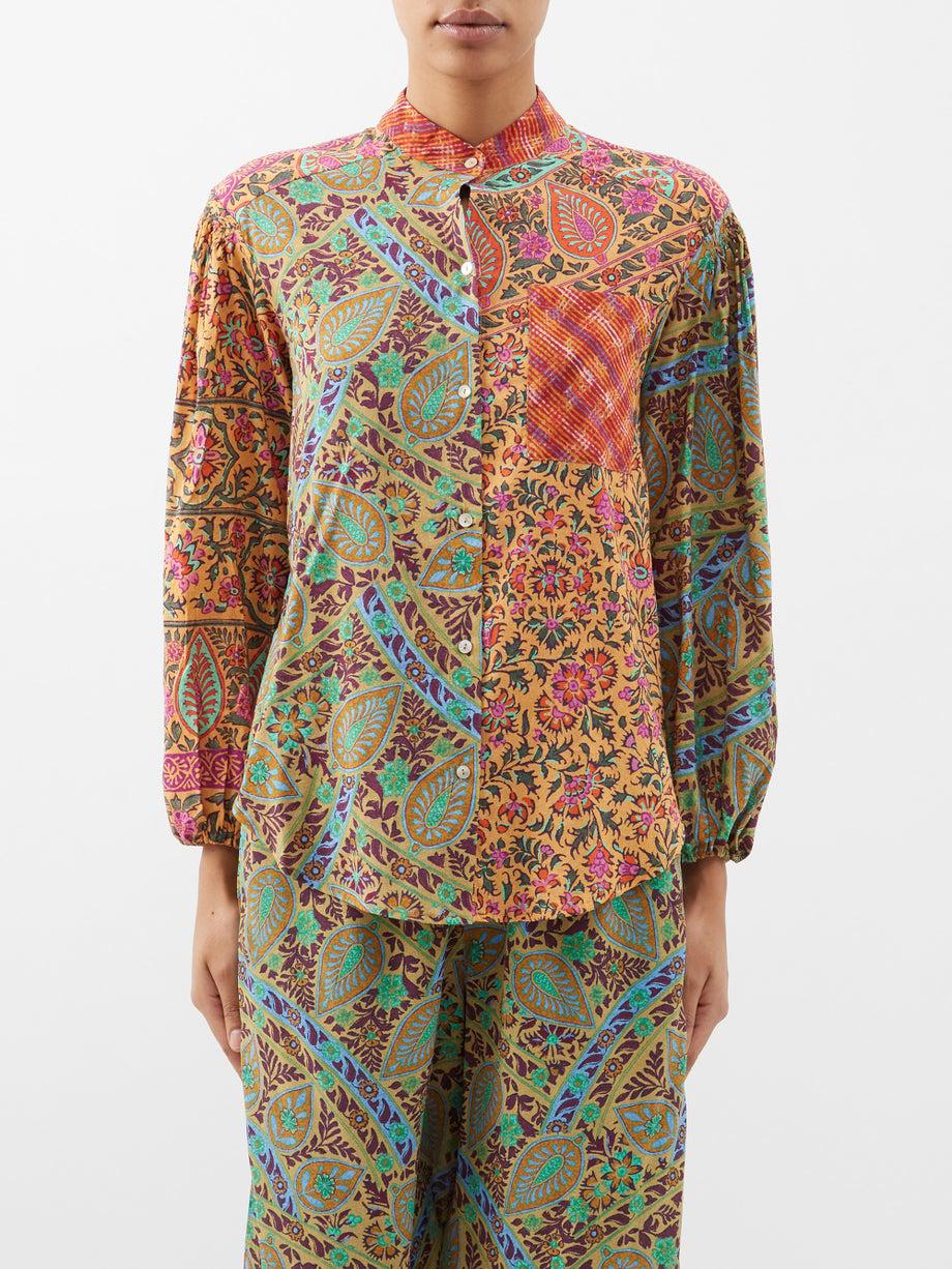 Es Canar paisley-print cotton-blend blouse by BOTEH