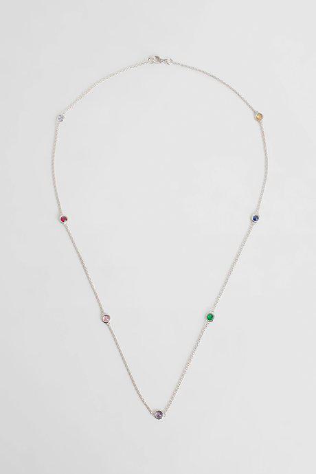 Botier White Gold Dan On The Rock Necklace With 7 Coloured Sapphires by BOTIER