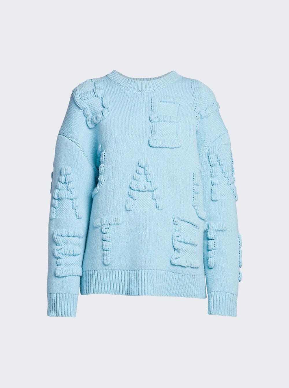 Alphabet Sweater Jumper Pale Blue by BOTTEGA VENETA