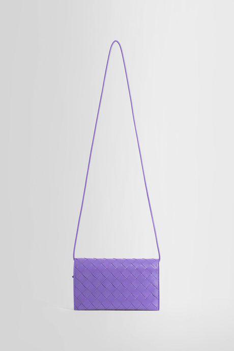 Bottega Veneta Purple Intrecciato Leather Wallet On Strap by BOTTEGA VENETA