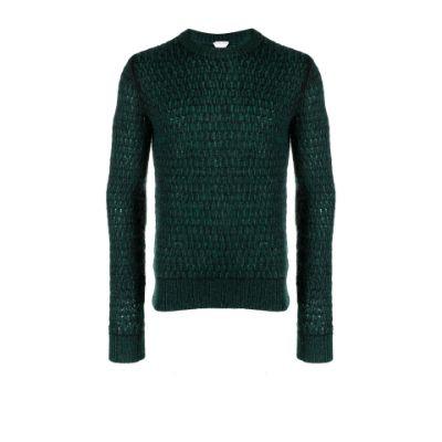 Green Lace Knit Sweater by BOTTEGA VENETA