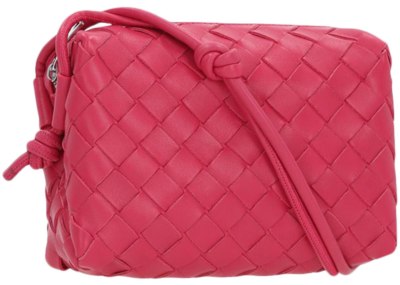 Intrecciato Loop Shoulder Bag Dark Pink by BOTTEGA VENETA