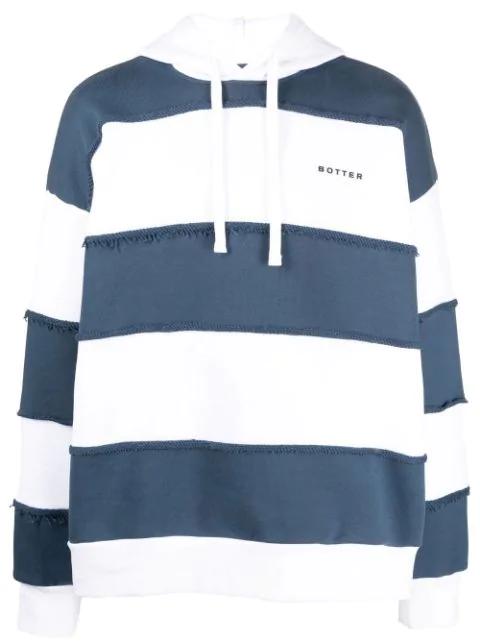 logo-print striped hoodie by BOTTER