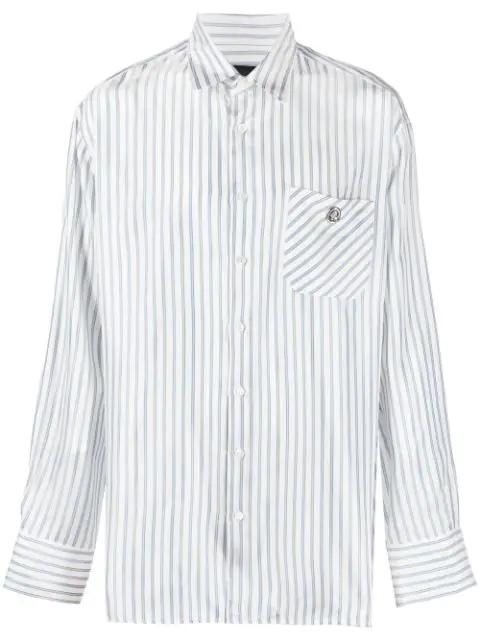 striped patch-pocket shirt by BOTTER