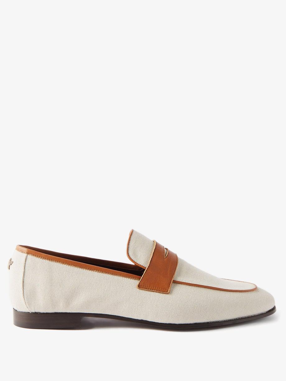 Penny-strap linen-canvas loafers by BOUGEOTTE