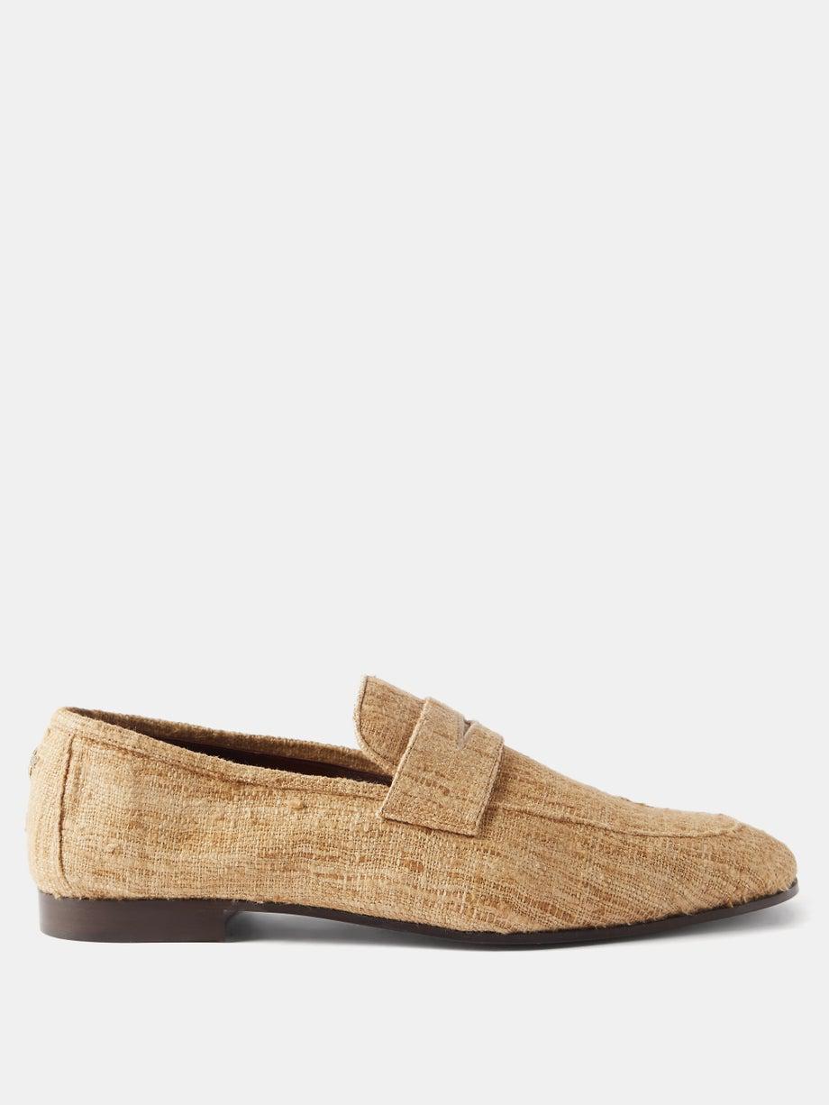 Woven silk and leather loafers by BOUGEOTTE