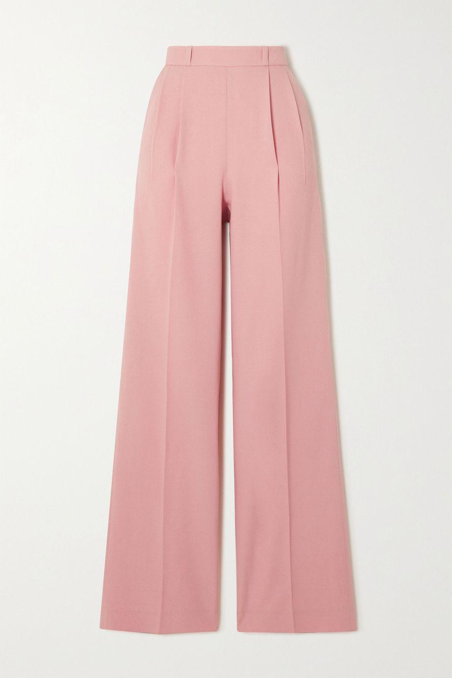 Helena pleated crepe wide-leg pants by BOUGUESSA