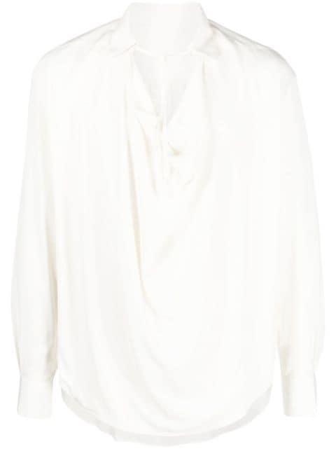 tie-front silk shirt by BOURRIENNE
