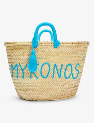 Mykonos palm leaf basket bag by BOUTIQUE BONITA