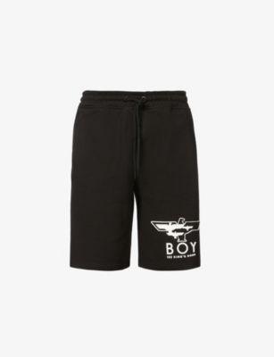 Eagle brand-print cotton shorts by BOY LONDON