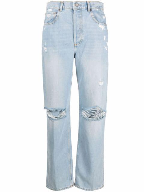 high-rise straight-leg jeans by BOYISH