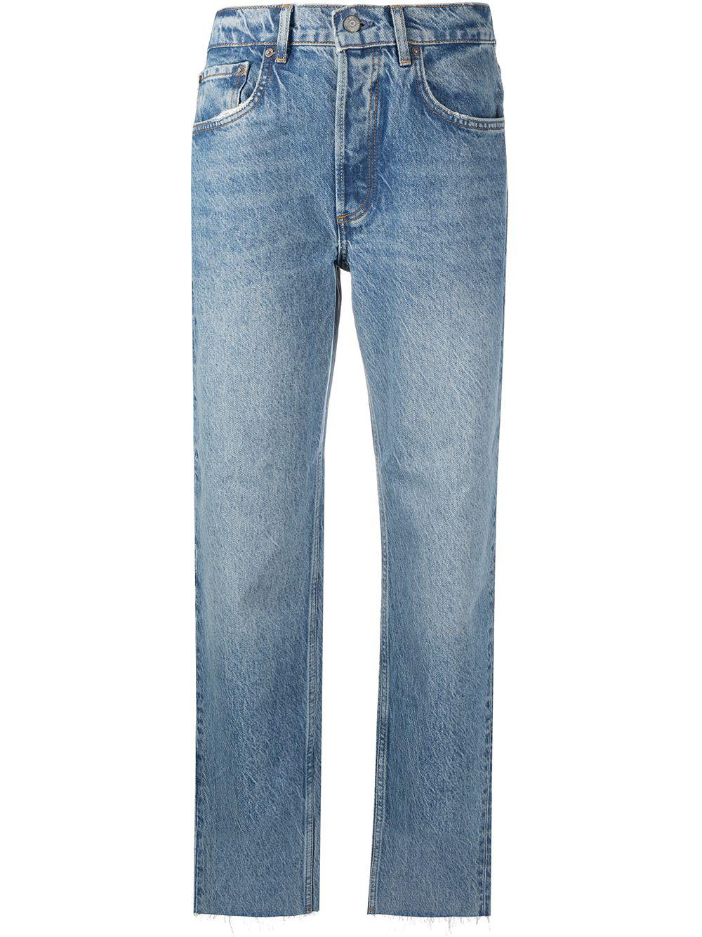 mid-rise cropped leg jeans by BOYISH
