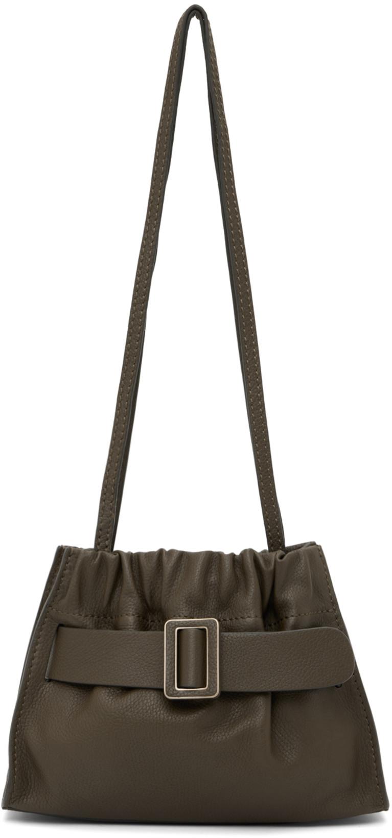 Brown Square Scrunchy Soft Shoulder Bag by BOYY