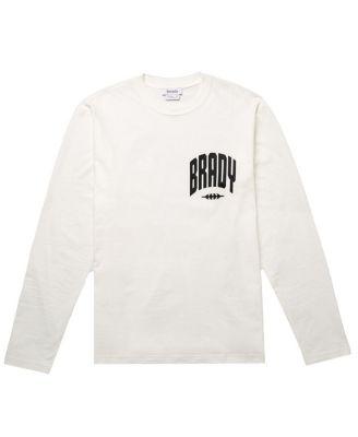 Men's White Varsity Long Sleeve T-shirt by BRADY