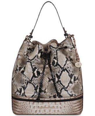Marlowe Fontaine Embossed Leather Shoulder by BRAHMIN