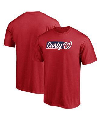 Men's Red Washington Nationals Curly W Local T-shirt by BREAKINGT