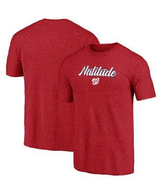 Men's Red Washington Nationals Local Tri-Blend T-shirt by BREAKINGT