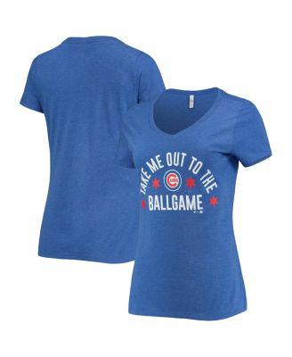 Women's Heathered Royal Chicago Cubs Team Hometown Tri-Blend V-Neck T-shirt by BREAKINGT