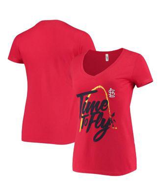 Women's Red St. Louis Cardinals Hometown Tri-Blend V-neck T-shirt by BREAKINGT