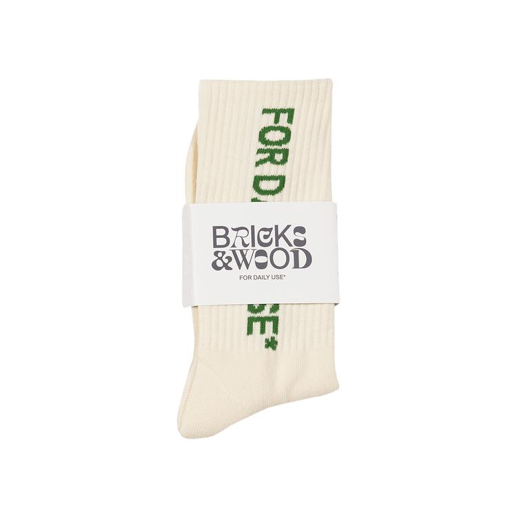 Bricks & Wood For Daily Use* Socks 'Creme/Green' by BRICKS&WOOD